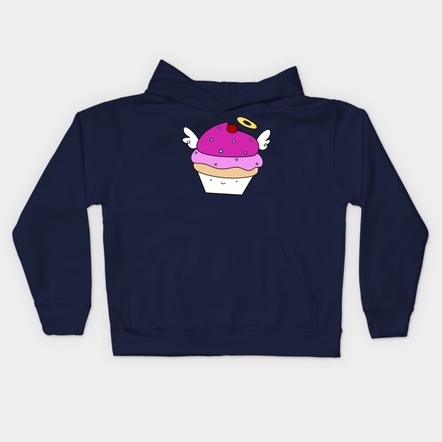 Pink Angel Cupcake Kids Hoodie by saradaboru